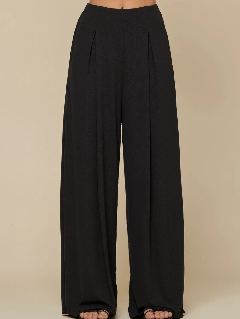 PopFlex Go With The Flow Wide Leg Pant - Black
